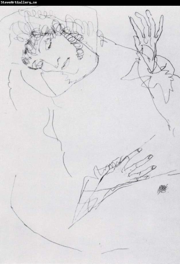 Egon Schiele Study for the Holy family
